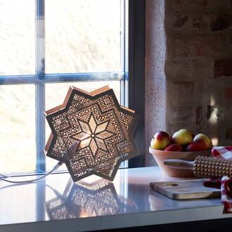 Elvira decoratie ster van metaal, beige