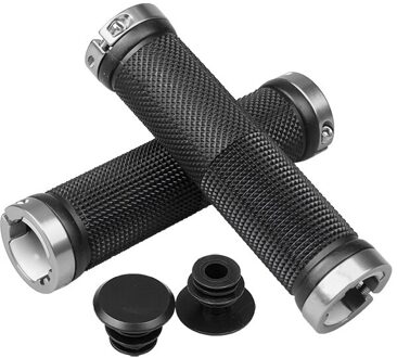 Elyon Stuur Grips Anti-Skid Rubber Fietsen Afsluitbare Handgreep Voor Fiets Mtb Bmx Road Fiets Rubber Stuur zilver