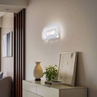 Elzear wandlamp, ovaal, wit wit mat