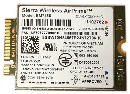EM7455 4G LTE NGFF WWAN Card for Lenovo ThinkPad T470 & etc, Pulled [IM002]