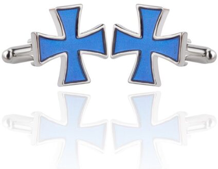 Emaille Cross Manchetknopen Mannen Shirt Blauw Zwart Manchetknopen Voor Mannen Knoppen Wedding Luxe Sieraden