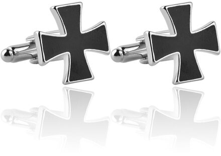 Emaille Cross Manchetknopen Mannen Shirt Blauw Zwart Manchetknopen Voor Mannen Knoppen Wedding Luxe Sieraden