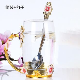 Emaille Koffie Cup Chrysant Mok Bloem Thee Drinken Glazen Bekers Met Handvat Voor Warme En Koude Dranken Met Cap Pad veeg Doek A2