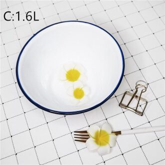 Emaille Kom, Emaille Wit Retro Nostalgische Dessert Kom, Emaille Slakom, Koken Kom, Soepkom. 2 Stuks/1 Bag.