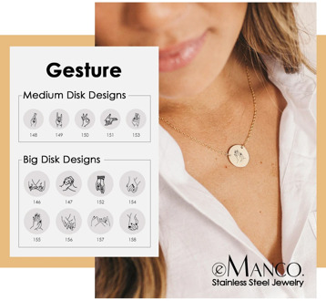 eManco Custom Multi-Type Gesture Choker Necklace Egirl Simple Friendship Necklace women 316L Stainless Steel Necklace Jewelry