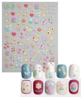 Embossed Nail Stickers B 1 pc