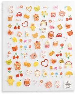 Embossed Nail Stickers Bear 1 set