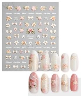 Embossed Nail Stickers J 1 pc