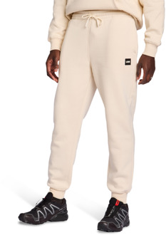 Embroidered Hooded Broeken Heren - Beige - Maat XS - Katoen Fleece