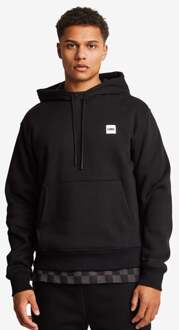Embroidered Hooded Hoodies Heren - Zwart - Maat L - Katoen Fleece Black