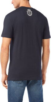 Embroidered Round Neck T-Shirt Lion - maat Donkerblauw