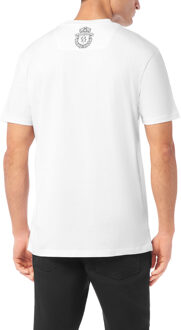 Embroidered Round Neck T-Shirt Lion - maat Wit