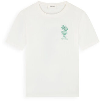 Embroidered vase t-shirt - maat L Wit