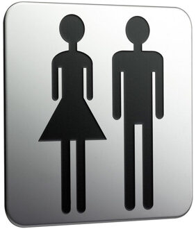 Emco System 2 deurplaat "dames en heren" chroom