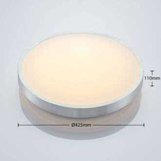 Emelie LED plafondlamp, rond, 42 cm aluminium, wit