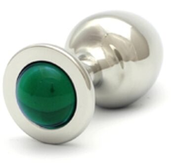 Emerald Anaal Plug - Klein Zilver / Groen