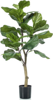 Emerald Groene kunstplant ficus Lyrata - 90 cm - in pot - kunstplanten voor binnen