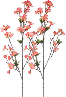 Emerald Kunstbloem Azalea bloesem - 2x - 90 cm - koraal roze - Kunst zijdebloemen