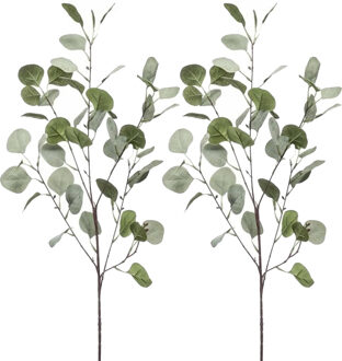 Emerald Kunstbloem Eucalyptus tak - 2x - 87 cm - groen - Kunstbloemen