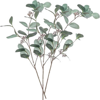 Emerald Kunstbloem Eucalyptus tak - 3x - 73 cm - groen - Kunstbloemen