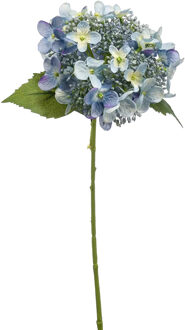 Emerald Kunstbloem Hortensia tak - 50 cm - licht blauw - kunst zijdebloem - Hydrangea - decoratie bloem