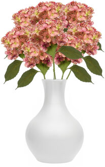 Emerald Kunstbloem Hortensia tak - 8x - 50 cm - oud roze - kunst zijdebloem - Hydrangea - decoratie bloem