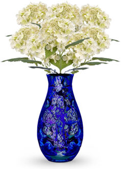 Emerald Kunstbloem Hortensia tak - 8x - 50 cm - wit - kunst zijdebloem - Hydrangea - decoratie bloem