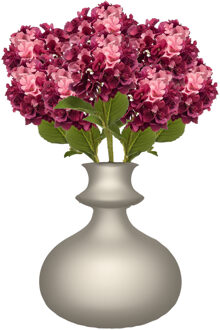 Emerald Kunstbloem Hortensia tak - 8x - 52 cm - fuchsia - Real Touch - hydrangea - kunst zijdebloemen