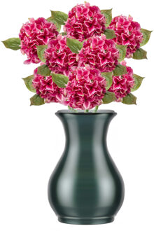 Emerald Kunstbloem Hortensia tak - 8x - Challenge - 47 cm - fuchsia - kunst zijdebloem - Hydrangea