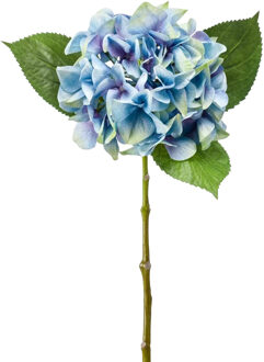 Emerald Kunstbloem Hortensia tak - Challenge - 47 cm - blauw - kunst zijdebloem - Hydrangea