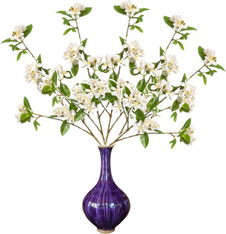 Emerald Kunstbloem Kersen bloesem - 5x - 90 cm - wit - Kunst zijdebloemen