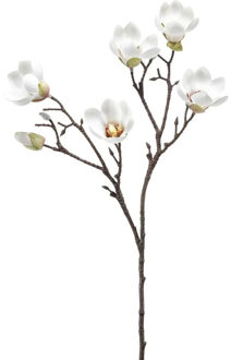 Emerald Kunstbloem Magnolia tak - 65 cm - creme wit - Kunstbloemen Crème