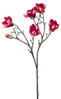 Emerald Kunstbloem Magnolia tak - 65 cm - dieproze - Kunst zijdebloemen - Kunstbloemen