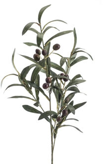 Emerald Kunstbloem Olijf tak - 75 cm - groen - Olijfboon losse steel - Kunst zijdebloemen