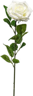 Emerald Kunstbloem roos Marleen - creme - 63 cm - decoratie bloemen