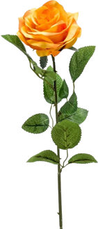 Emerald Kunstbloem roos Marleen - geel - 63 cm - decoratie bloemen