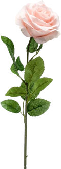 Emerald Kunstbloem roos Marleen - licht roze - 63 cm - decoratie bloemen