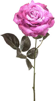 Emerald Kunstbloem roos Pascal - roze - 65 cm - decoratie bloemen