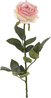 Emerald Kunstbloem roos Simone - roze - 73 cm - decoratie bloemen