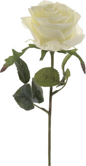 Emerald Kunstbloem roos Simone - wit - 45 cm - decoratie bloemen