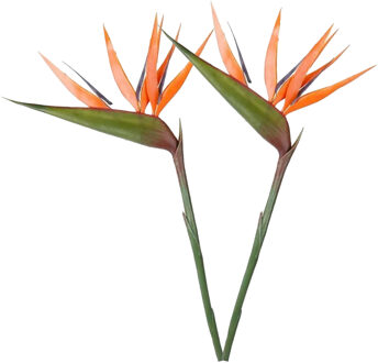 Emerald Kunstbloem Strelitzia - 2x - 90 cm - losse tak - kunststof bloem - Paradijsvogelplant - decoratie