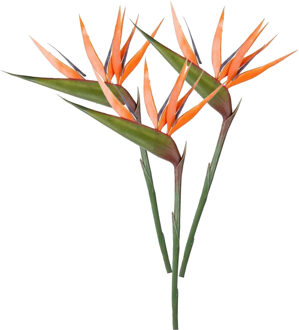 Emerald Kunstbloem Strelitzia - 3x - 90 cm - losse tak - kunststof bloem - Paradijsvogelplant - decoratie