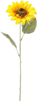 Emerald Kunstbloem Zonnebloem tak - 62 cm - geel - kunst zijdebloem - decoratie bloemen