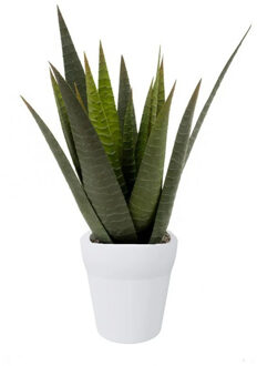Emerald Kunstplant Aloe Vera - in pot - 23 cm Wit