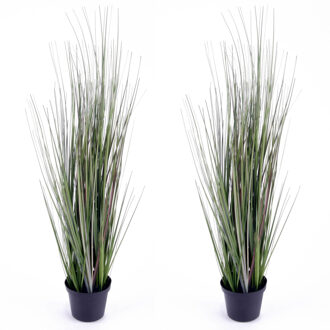 Emerald kunstplant groen gras sprieten - Set van 2x stuks - H50 cm - Grasplanten/kunstplanten - binn