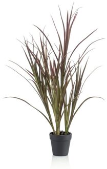 Emerald Kunstplant - Hoog Gras Burgundy Groen - 90 cm - In Zwarte Pot