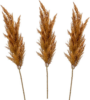 Emerald Pampasgras pluim losse steel/tak - 3x - roestbruin - 92 cm - Decoratie kunst graspluimen