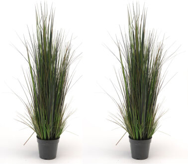 Emerald Set van 2x stuks kunstplanten groen gras sprieten 90 cm.