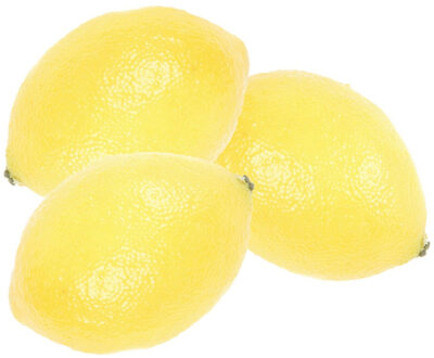 Emerald Set van 3x stuks nepfruit/Kunstfruit/deco fruit gele citroen 8 cm - Kunstbloemen Geel
