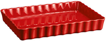 Emile Henry Taartvorm diep rechthoekig - 340x240mm - Grand Cru Rood
